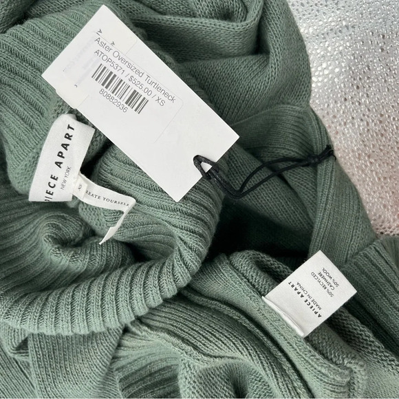 NWT Apiece Apart Aster Oversized Turtleneck Wool Cashmere Sweater Pullover XS S - Picture 10 of 16